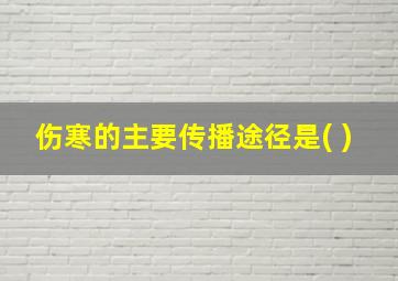 伤寒的主要传播途径是( )